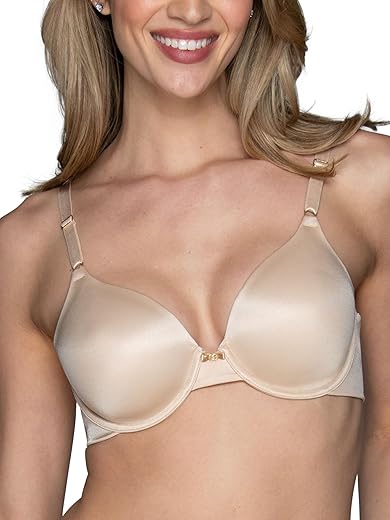 Vanity Fair Women's Full Coverage Beauty Back Smoothing Bra, 4-Way Stretch Fabric, Lightly Lined Cups up to DD