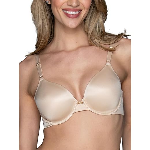 Vanity Fair Women's Full Coverage Beauty Back Smoothing Bra, 4-Way Stretch Fabric, Lightly Lined Cups up to DD