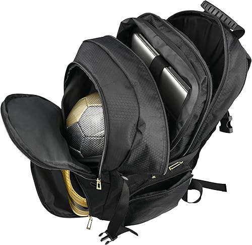 Miniatura 3 de Mochila deportiva, diseño todo en uno para pelota de fútbol de tamaño 5 o baloncesto tamaño 7, lista para portátil, almacenamiento de tacos, sistema