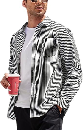 Casual Striped Button Down Shirts 