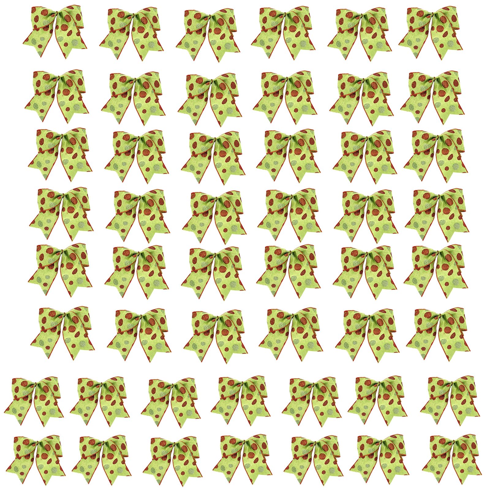 Buxuaaaa Of 50 LargeChristmas Ribbon Bowknot Unique Christmas Tree Bowknots with Dots for Garlands and Gift Wrapping Christmas Tree Ribbon Bowknot