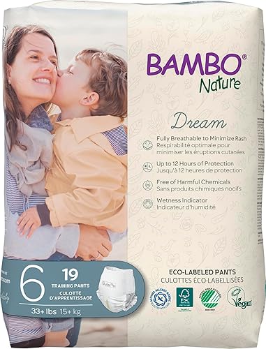Bambo Nature Pantalones de entrenamiento hipoalergénicos, con etiqueta ecológica, totalmente libres de cloro, respetuosos con la piel, talla 6 (190
