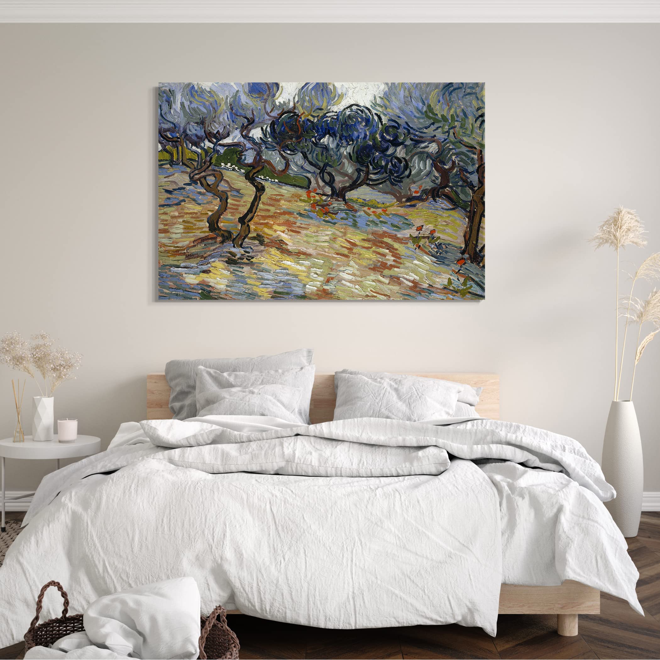 Printed Paintings: Kunstdruck auf Leinwand - Vincent van Gogh - Oliven-Bäume (100x70cm) - Wandbild für Wohnzimmer, Schlafzimmer, Flur