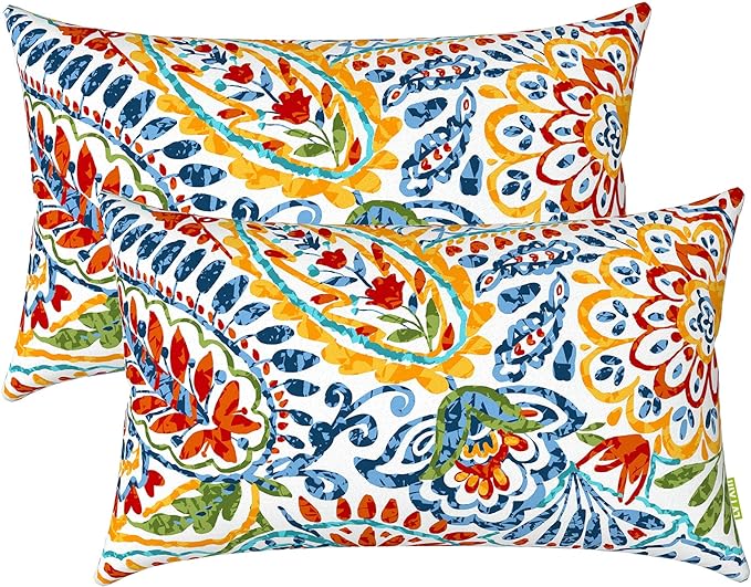 LVTXIII Outdoor Lumbar Pillow Covers, Patio Decorative