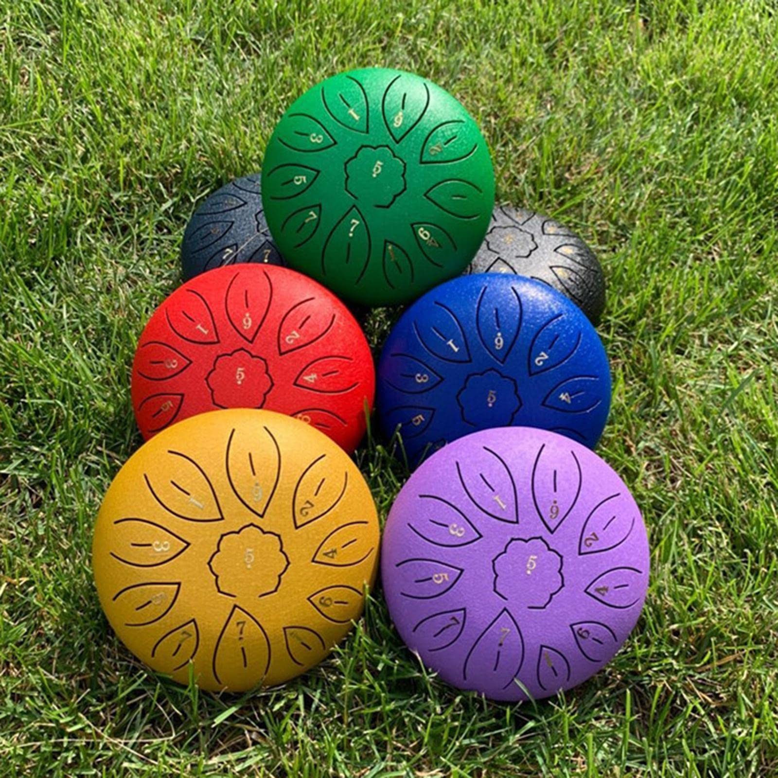 Tambor de Lengüeta de Acero con 11 Sonidos Instrumento de Percusión Educativo con Mazos Y Bolsa Material Antióxido Adecuado para Meditación, Negro
