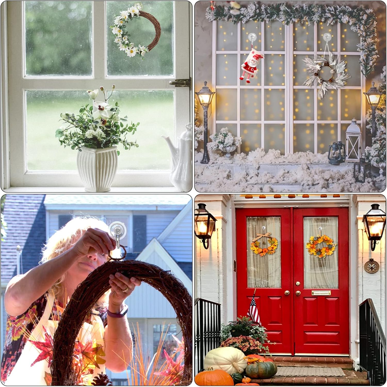 🔥 Crazy Deals Suction Cup Hooks, VIS'V Small Clear Removable Heavy Duty Suction Hooks Strong Window Glass Door Suction Cup Hangers Kitchen Bathroom Shower Wall Hooks for Towel Loofah Utensils Wreath - 6 Packs