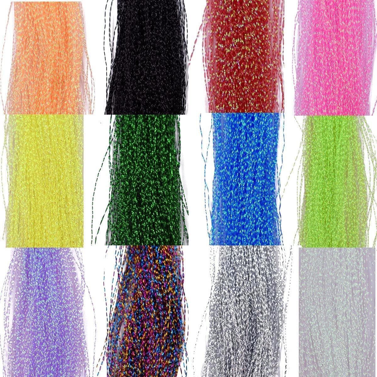 10 Packs Crystal Flash Fly Fishing Line Fly Tying Material for Fishing Lure Dry Flies