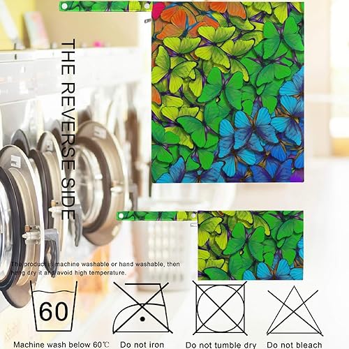 Miniatura 6 de visesunny 2 bolsas húmedas multicolor de mariposa con bolsillos con cremallera, lavable, reutilizable, espaciosa para viajes, playa, piscina,