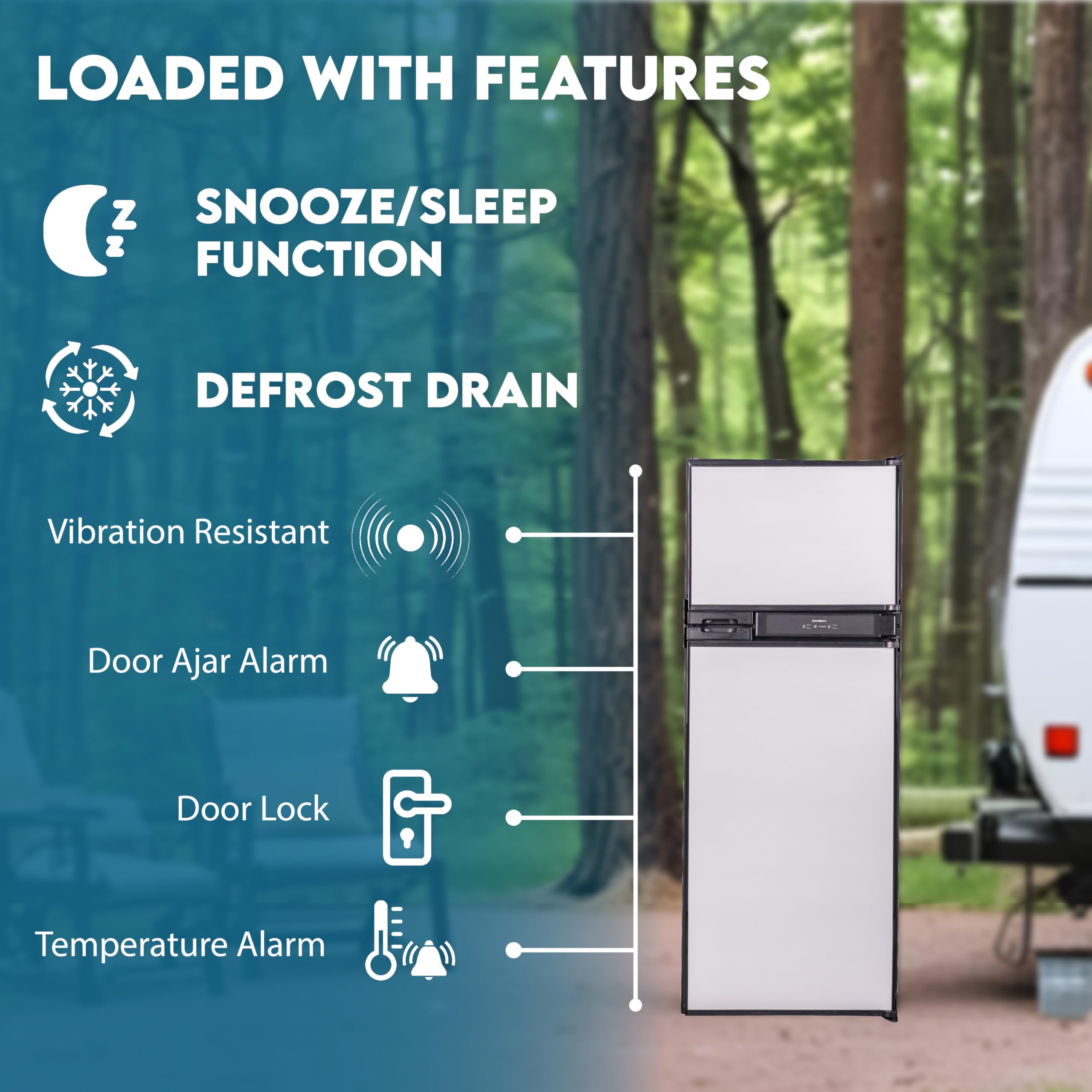 Conserv 12v Dc 10 Cu.Ft. Built-In Top Freezer Energy Efficient Refrigerator – For Rvs, Camper Vans, Tiny Homes & Off-Grid Living With LED Light, Lock, Adjustable Shelves, Reversible Door on Fridge.com - View 5