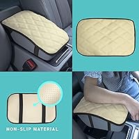 Vista 2 de FH Group Cojín de reposabrazos de consola central de lujo de piel sintética con patrón de diamante, protector de asiento para la mayoría