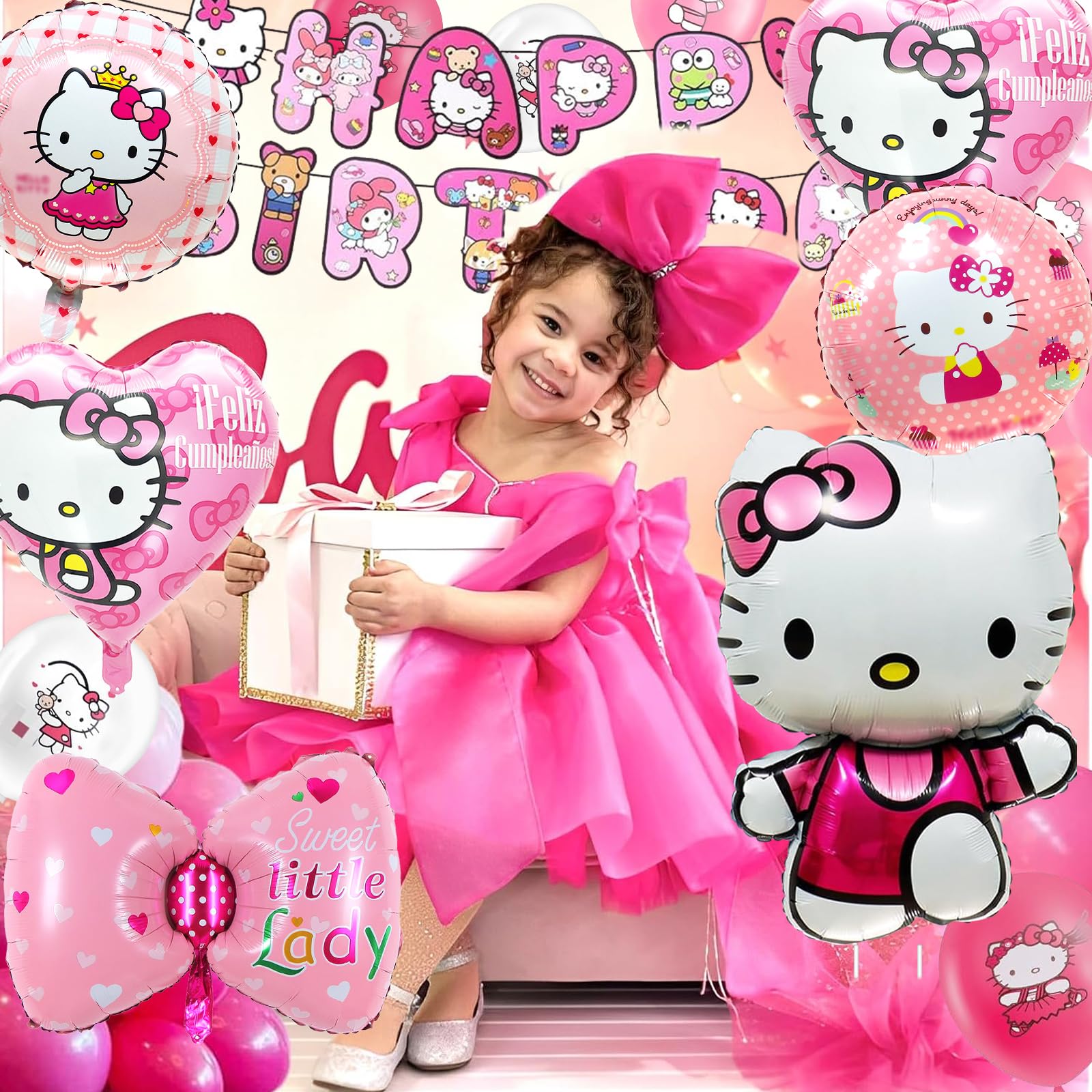 Minnie d'anniversaire Ballon, 8 Pièces Ballons de Fête Minnie, Minnie