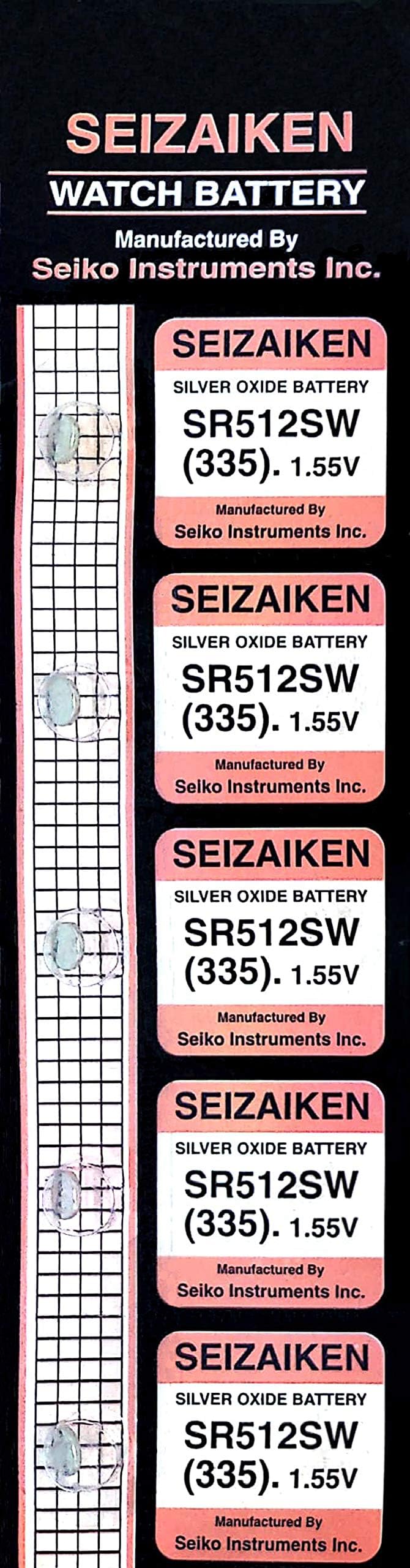 SR512SW (335) Silver Oxide Watch Battery (Pack of 5)