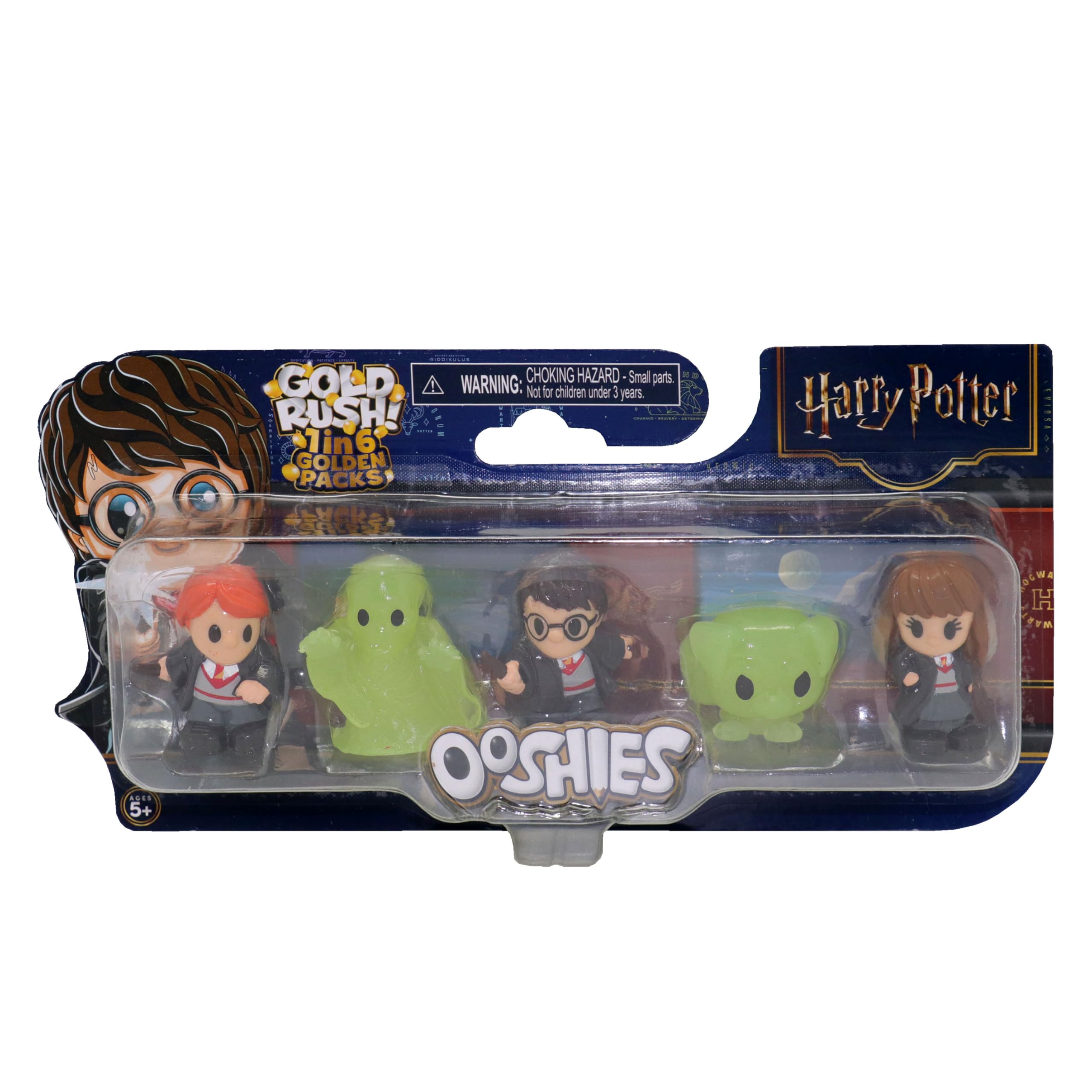 Ooshies Harry Potter Collectibles 5 Pack Pencil Toppers – Chance of Rare Limited Edition Gold Collector Pack – Mini Figures for Kids Ages 5+, School Accessories, Party Bag Fillers & Gifts