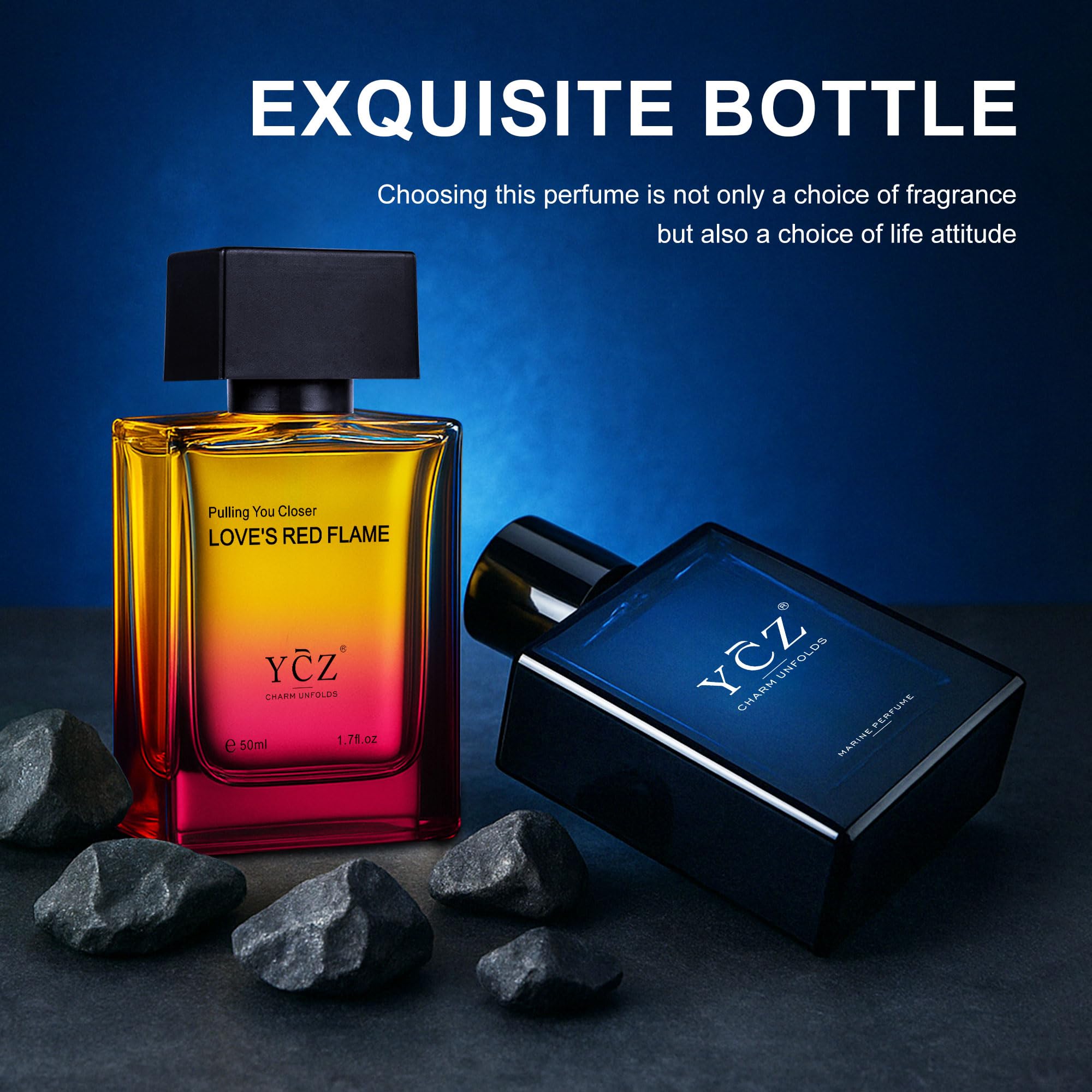 Ycz Parfum für Herren Set,2 X 1.7oz Lang anhaltender Eau de Parfum Herren,Meeres-und orientalische Holz–,Eignet sich für viele Anlässe und ist das perfekte Geschenk für den Gentleman