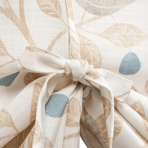VOGOL Country Style Tie Up Shade for Kitchen, Birds and Leaf Print Adjustable Tie Up Balloon Curtains - Thumbnail 5