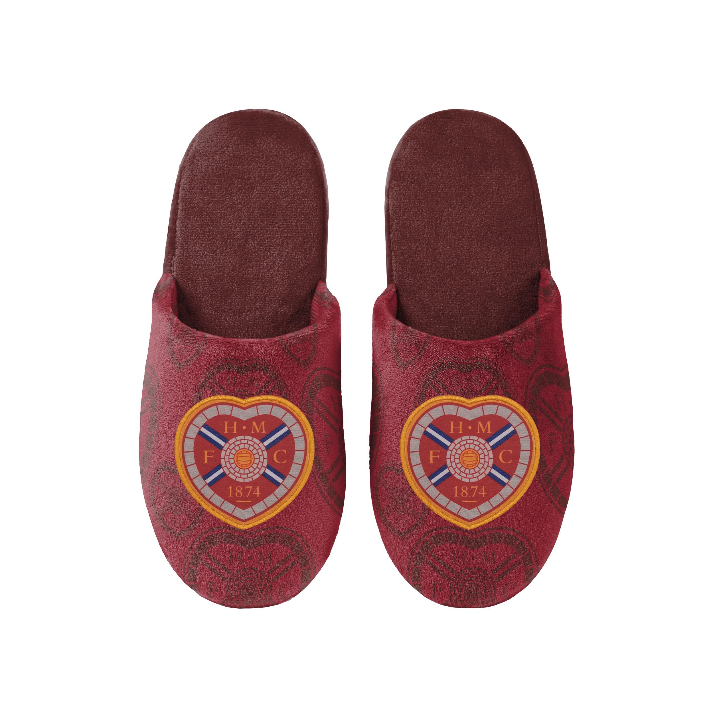 FOCO Officially Licensed Heart Of Midlothian FC All Over Print Football Slippers XL Size 12-13