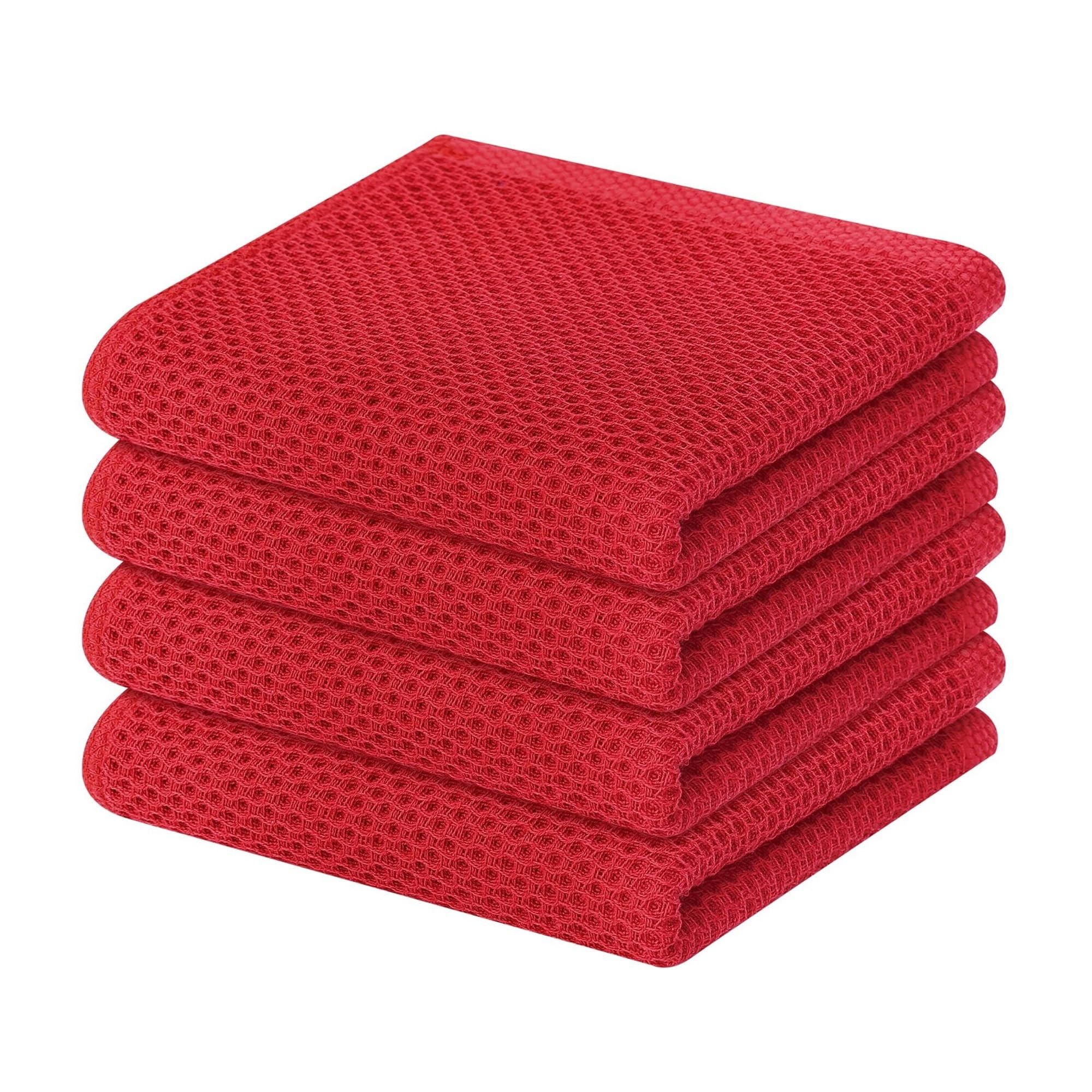 Jobaojiang Kitchen Cloths Household Accessories Waffle Weave Kitchen Towels Cleaning Tools Useful Cleaning Things For Home(RD,33X33CM-6PCS)