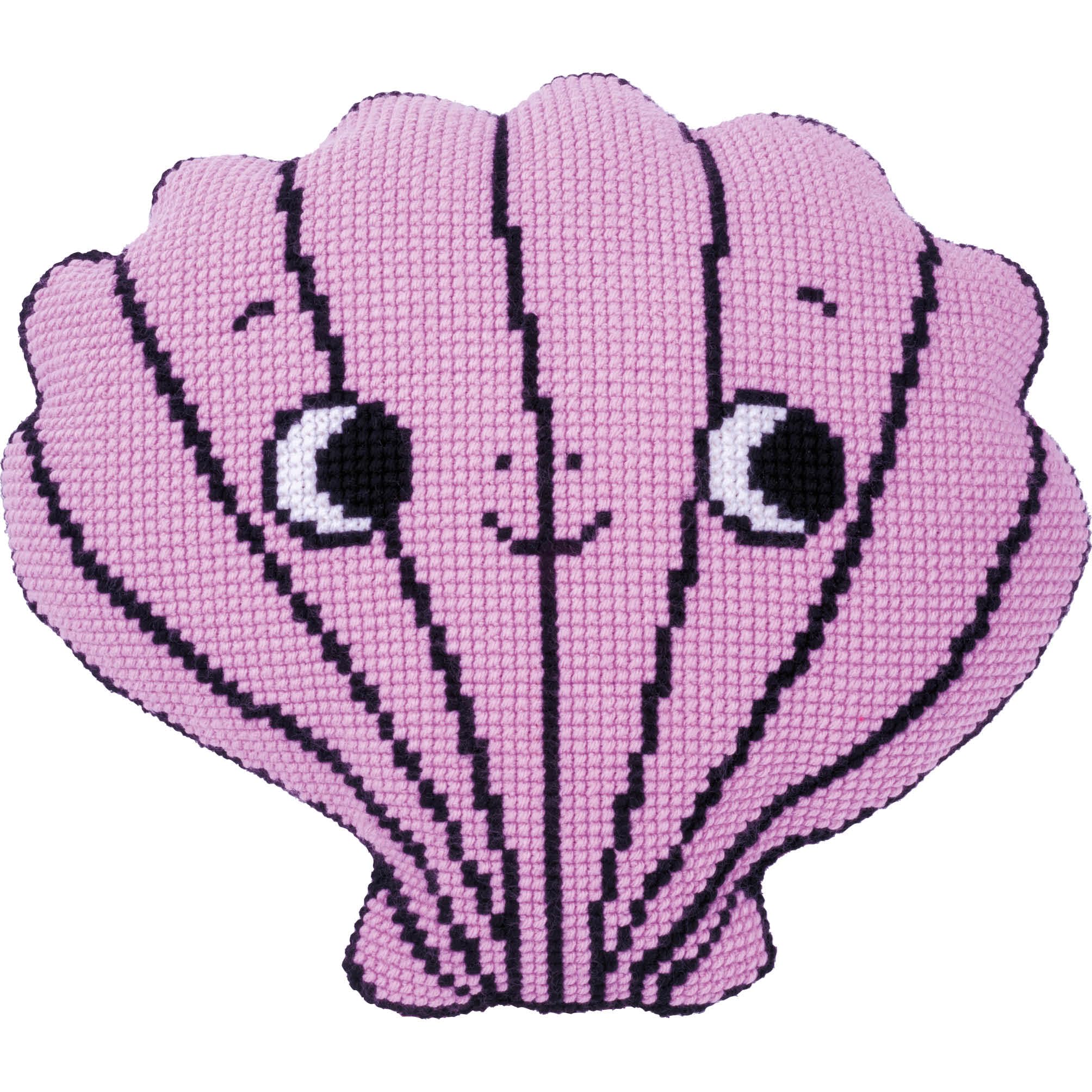 VERVACOZestaw do Haftu Krzyżykowego Poduszka z TyłemMUSZLA Kanwa z Nadrukiem 47 x 42 cm Gruba Włóczka Akrylowa Zrób to Sam Dekoracja Domu DIY Cross Stitch Kit