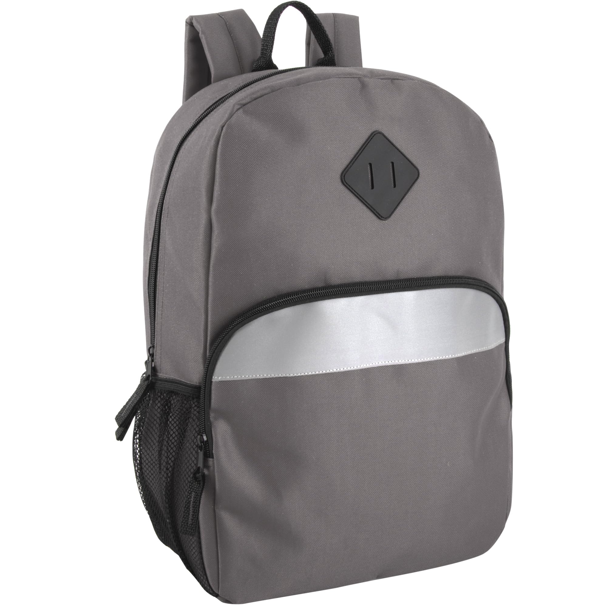 Trail maker Reflective School Backpack for Kids | Colorful Backpack with Adjustable Straps, Side Water Bottle Pockets (Grey)