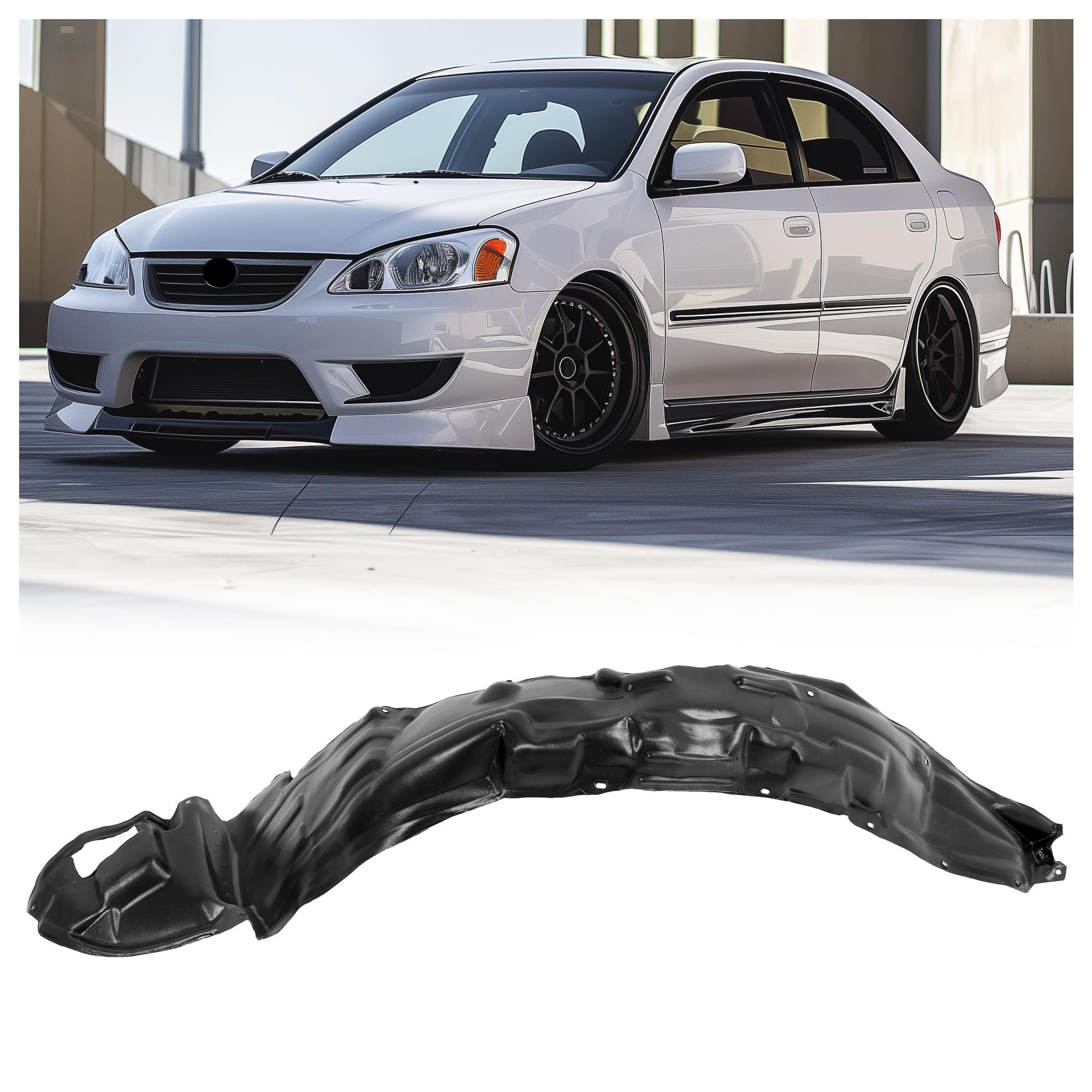 Front Inner Fender Liner Set For Toyota Corolla 2003-2008 – Left And Right – ZXMT Direct Replacement (2 Pieces)