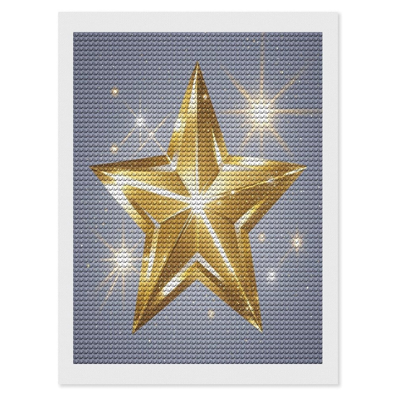 FekiLoot Diamond Art Kits for Adults, DIY 5D Gold Star Diamond Painting Kits for Beginners, Full Round Drill Diamond Dots Painting Gem Art Crafts for Home Wall Decor & Gift 12"x16"