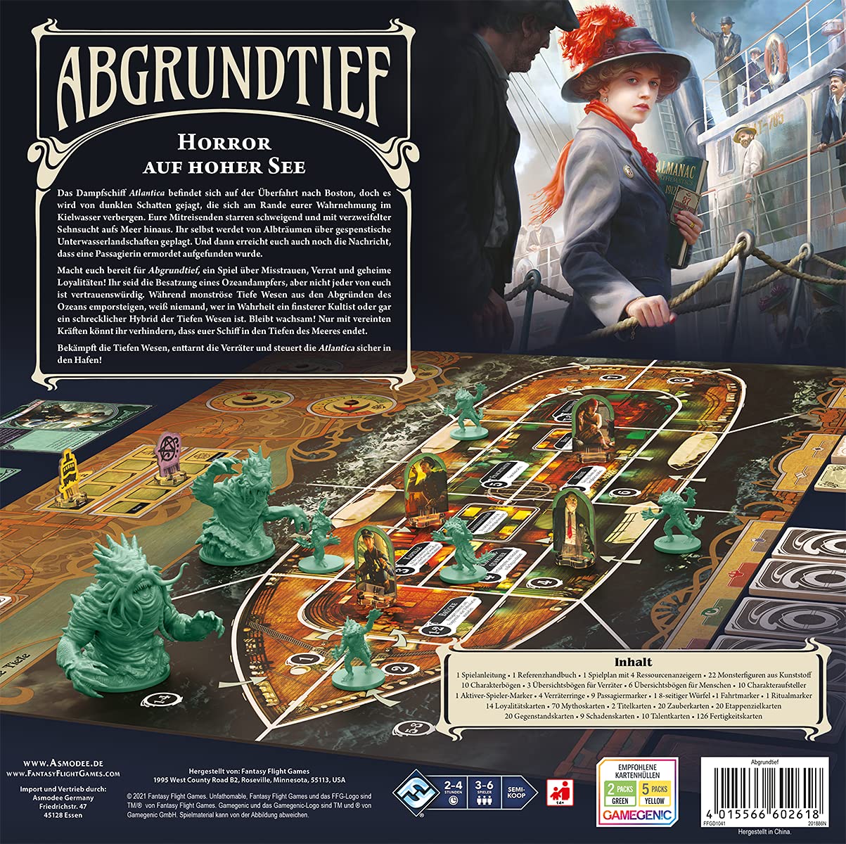 Fantasy Flight Games, Abgrundtief, Expertenspiel, Strategiespiel, 3-6 Spieler, Ab 14+ Jahren, 120+ Minuten, Deutsch