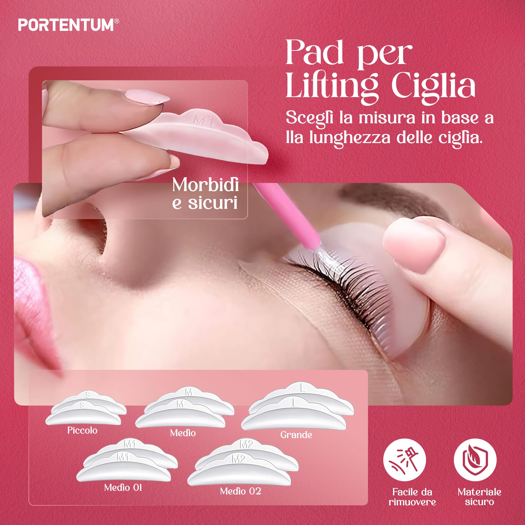 PORTENTUM Kit Laminazione Ciglia Aggiornato 2026, Kit Professionale Semipermanente Per Ciglia Arricciate Adatto Per Uso Domestico e Salone