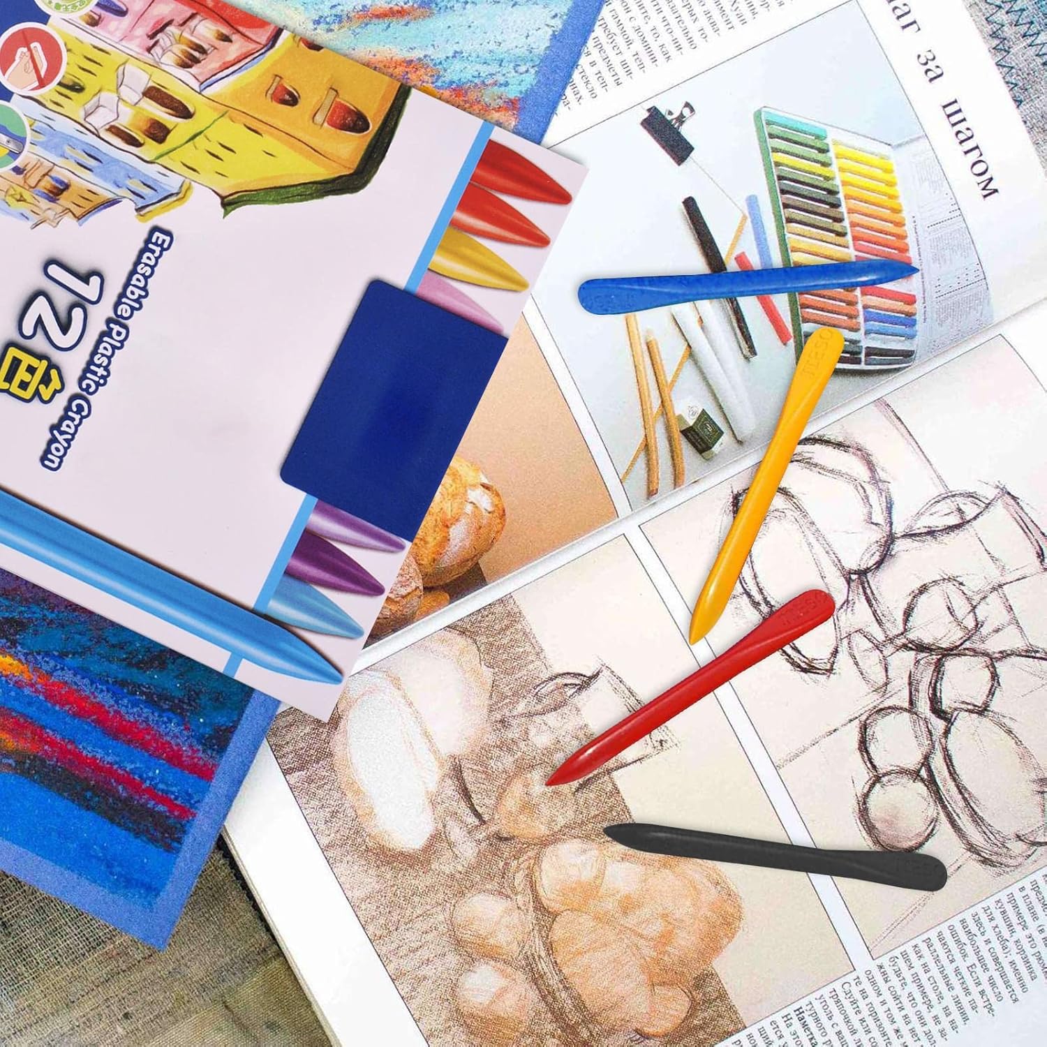 幼児用クレヨン, ホワイトボード教室用クレヨン, 赤ちゃんや子供に安全、塗り絵用品、クレヨンセット サプライズ クリスマス 塗り絵 子供向けギフト 子供の塗り絵 Rende