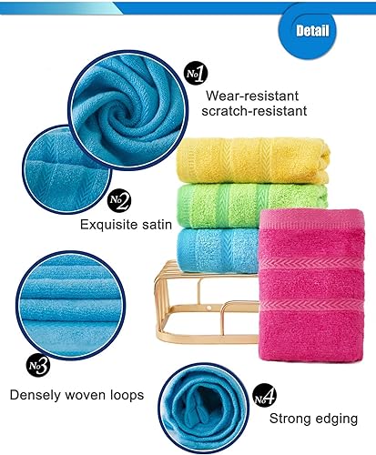 Miniatura 5 de MEMRUI Woodfiber - Toallas faciales para niños juego de toallas de baño 10 x 19 pulgadas paquete de 4 en 4 colores toallas de mano para niños