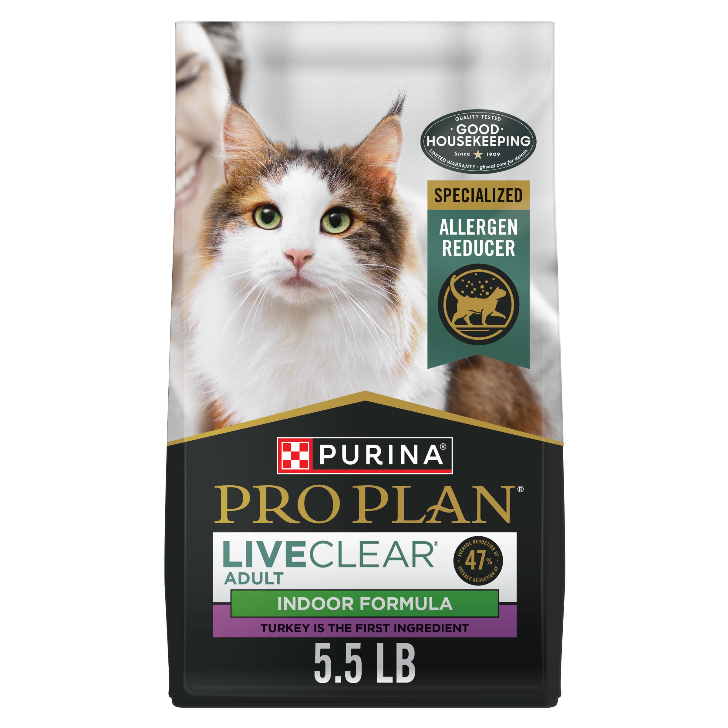Indoor Cat Food LiveClear Cat Allergen Reducing Turkey and Rice Formula - 5.5 lb. Bag