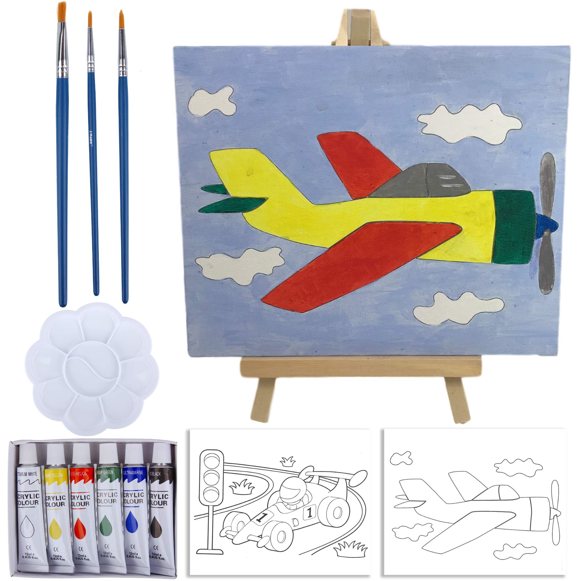 Buy Kids Paint Set and Paint Easel 14Piece Acrylic Painting Kit, 6