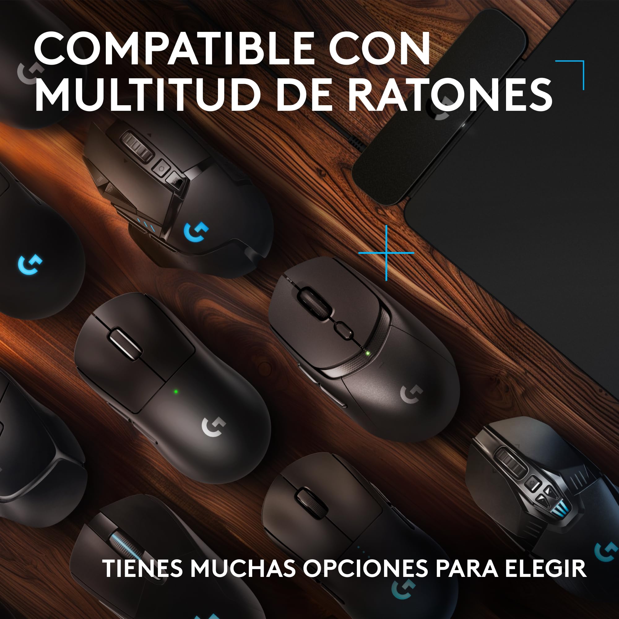 Logitech G POWERPLAY 2, Alfombrilla de ratón con Carga inalámbrica para Ratones para Gaming Logitech G compatibles, 34,5 x 28,4 cm, 3,5 mm de Grosor, para PC/Mac - Negro