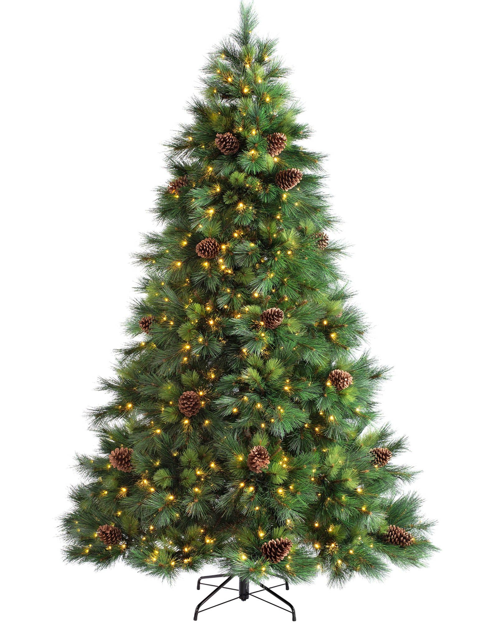 WeRChristmas Pre-Lit Portland Spruce Christmas Tree with 700 Chasing Warm LED Lights, Multi-Colour, 7.5 feet/2.25m