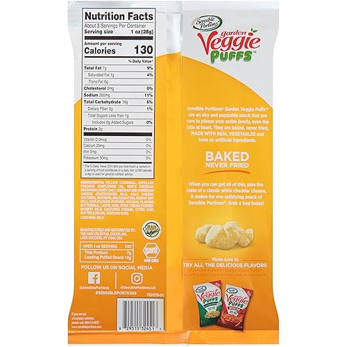 Vista 29 de Sensible Portions Garden Veggie Puffs, Screamin' caliente, 3.75 oz (paquete de 6)
