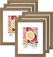 Vista 76 de FrameWorks Marcos de fotos clásicos de madera de 12 x 12 a 8 x 8 pulgadas con vidrio templado, roble natural, paquete de 2