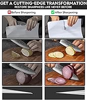 Vista 7 de Rolling Knife Sharpener with Leather Strop and 15, 17, 20 & 22 Degree Angles - Knife Sharpener Kit - Roller Knife Sharpening System with Stand, Brown