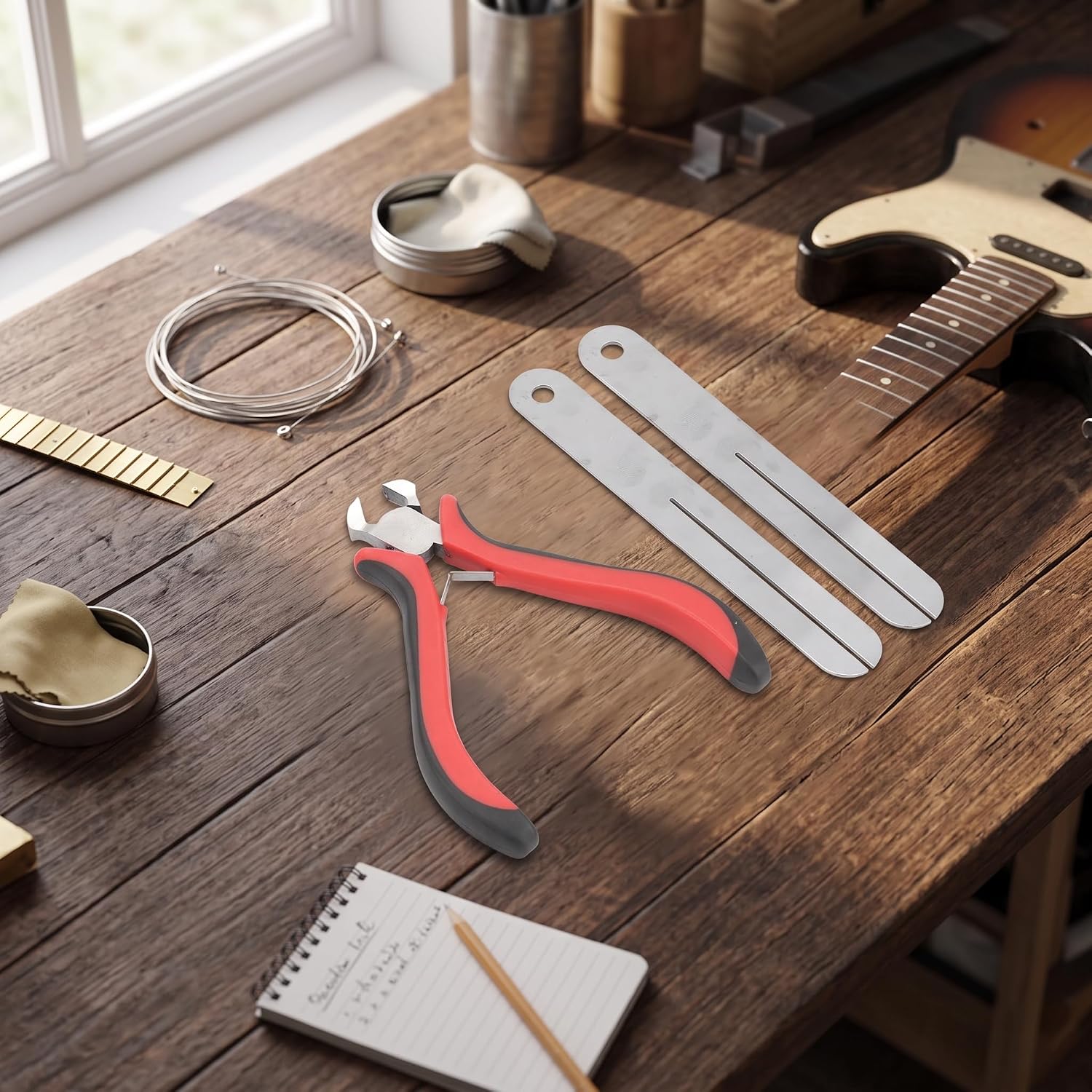 Bnineteenteam Guitar Fret Pliers Fret Puller Guitar String Cutter Guitar Fret Nipper Fret Removal Plier with Steel Plates Performance Accessory image 5