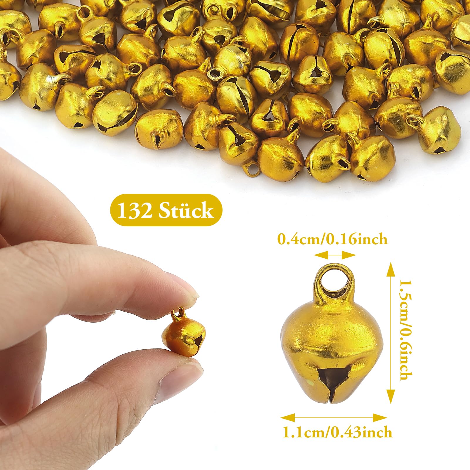 Cascabeles Dorados de Cobre 12 mm para Joyas, Manualidades y Decoración