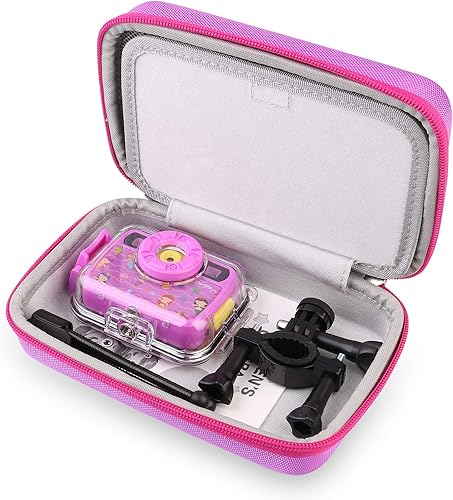 Ourlife Bolsa rígida de viaje para cámaras digitales y de acción, accesorios para niños pequeños, color morado