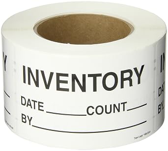 Tape Logic Aviditi Tape Logic 3" x 5","Inventory Date Count by" Black/White Warning Sticker, for Shipping, Handling, Packing, and Moving 1 Roll of 500 Labels