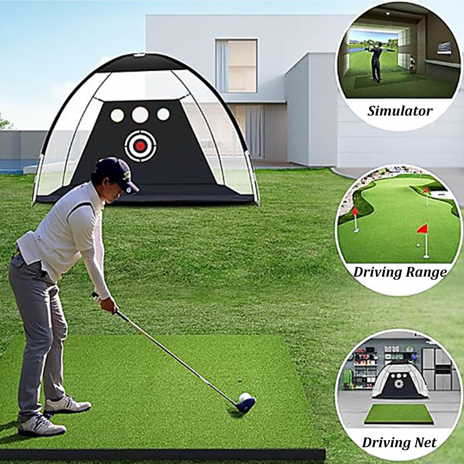 Tappetino da golf, per interni ed esterni, 1,5 x 1,2 m, ad alta elasticità, arrotolabile, ideale per simulatore di scheggiature e allenamento alla guida