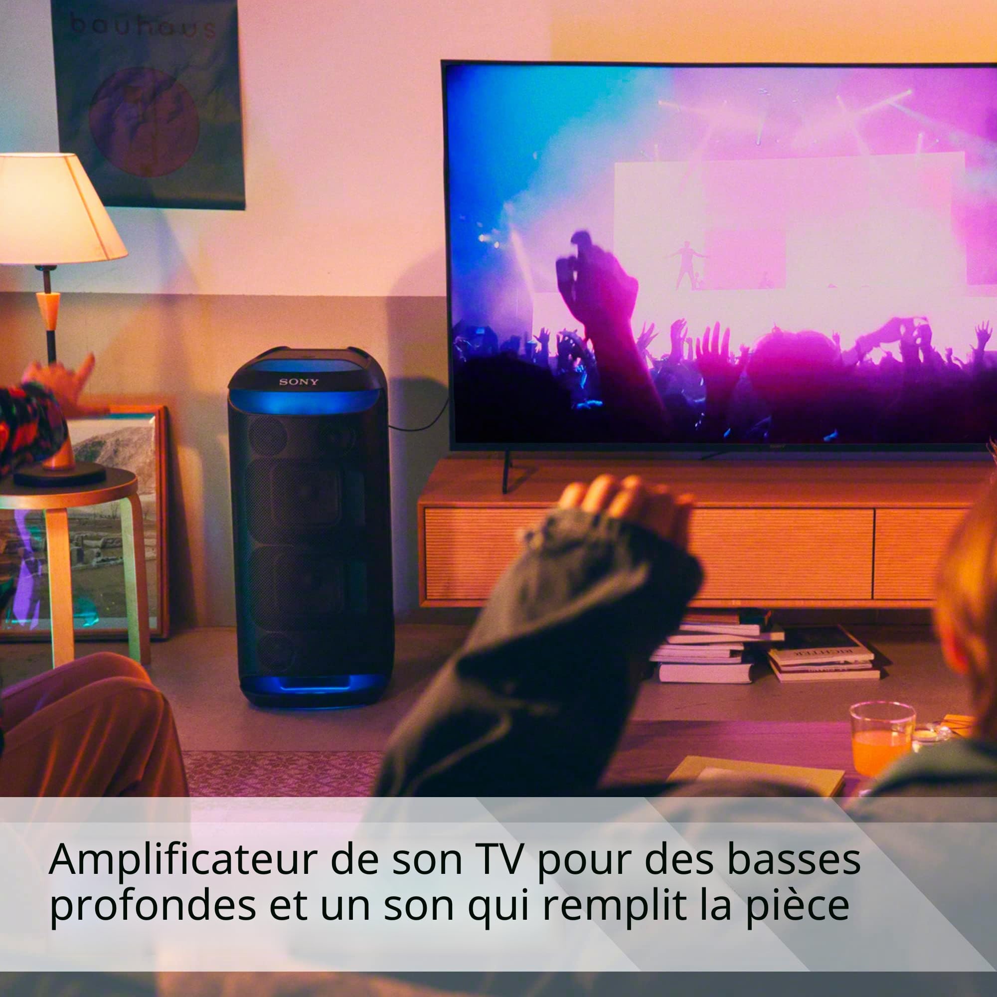 Sony SRS-XV800 - Enceinte Bluetooth de fête sans Fil avec Son Puissant à 360° et Mega Bass - 25 Heures d'autonomie, Portable - Effets Lumineux - Noir