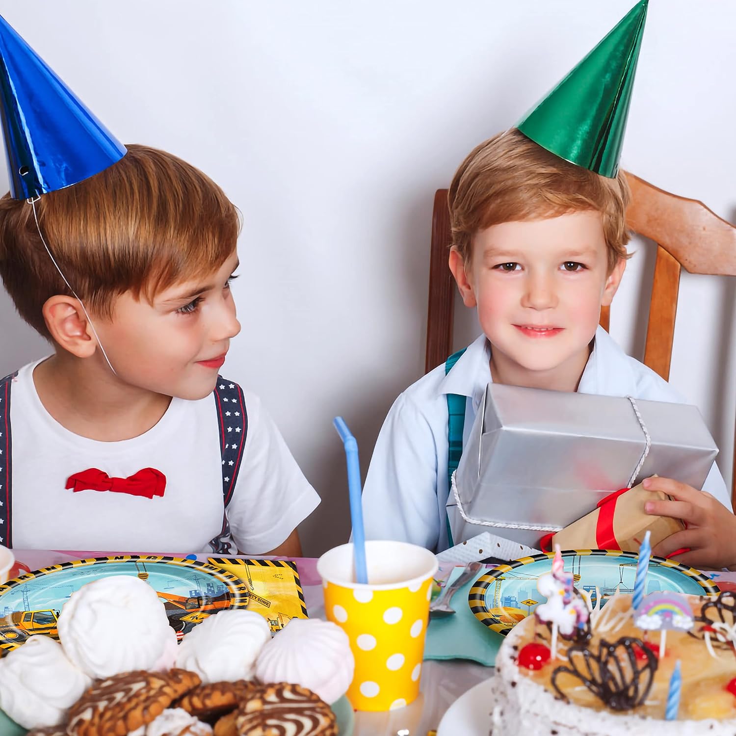 96 Pcs Construction Birthday Party Plates Napkins Forks Supplies Tableware Set Disposable Table Dump Truck Theme Decoration for Boys/Kids Birthday Party, Serves 24 Guests - Image 5