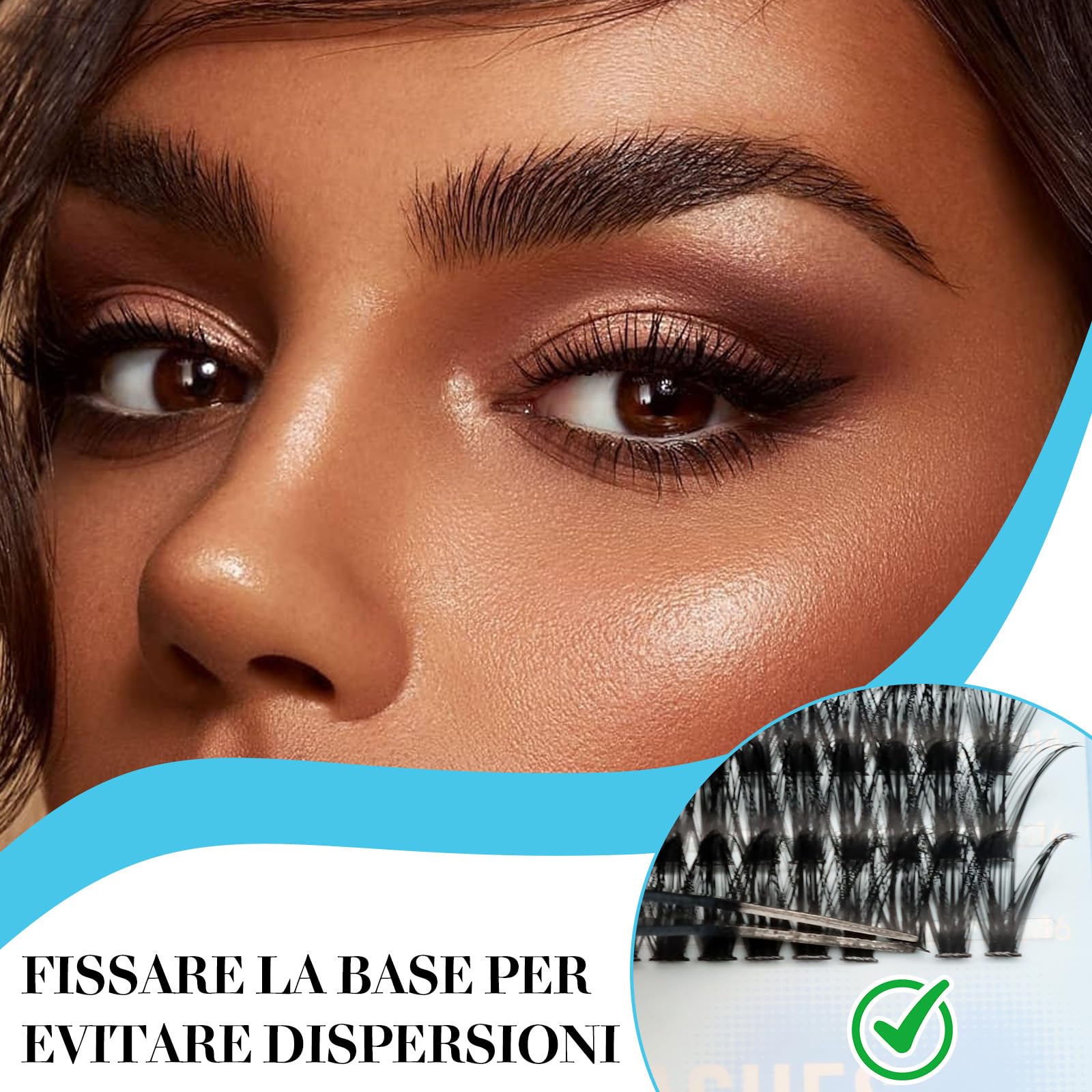VEGCOO 560 Pezzi Ciglia Finte Extension Ciglia, 60-100-120-150D Curl Ciglia Finte Ciuffetti, 10-16mm Kit di Extension per Ciglia, DIY Eyelash Extension per Ragazze e Donne Principianti