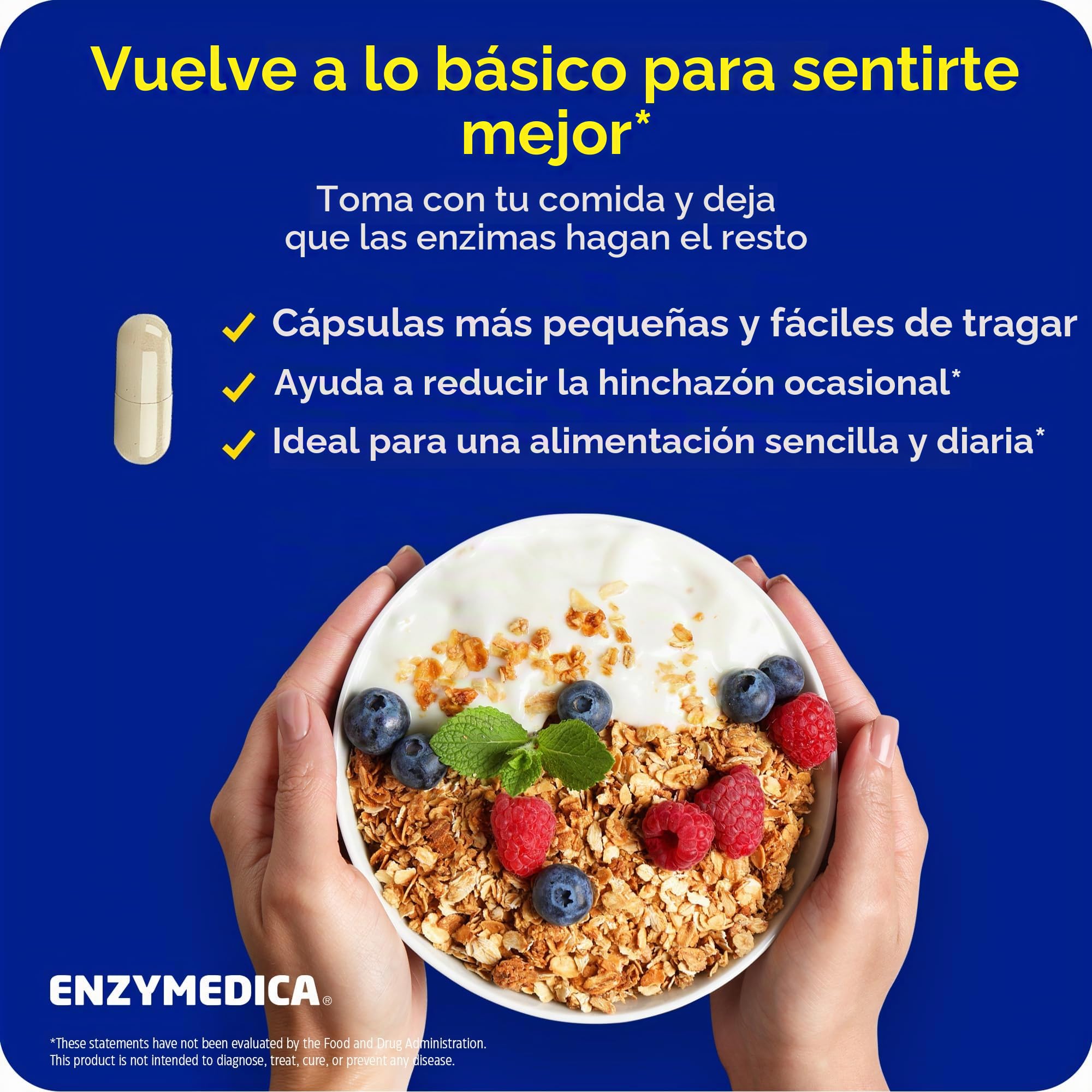 Enzymedica, Digest Basic, Fórmula Enzimática, Reduce los Gases, Mejora la Absorción de Nutrientes, con ATP y Magnesio, Sin Gluten, Sin lácteos, 90 Cápsulas
