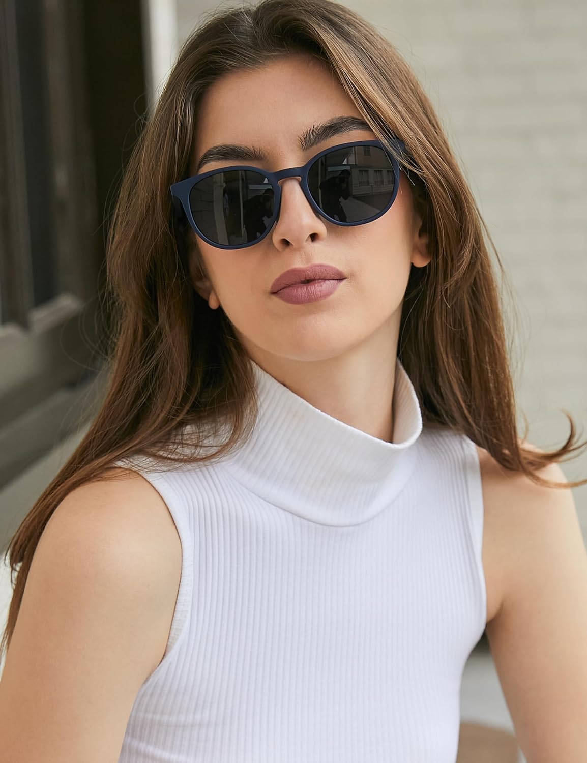 Polarized Womens Round Sunglasses Retro Trendy Sun Glasses UV protection Shades Square Vintage - Image 3