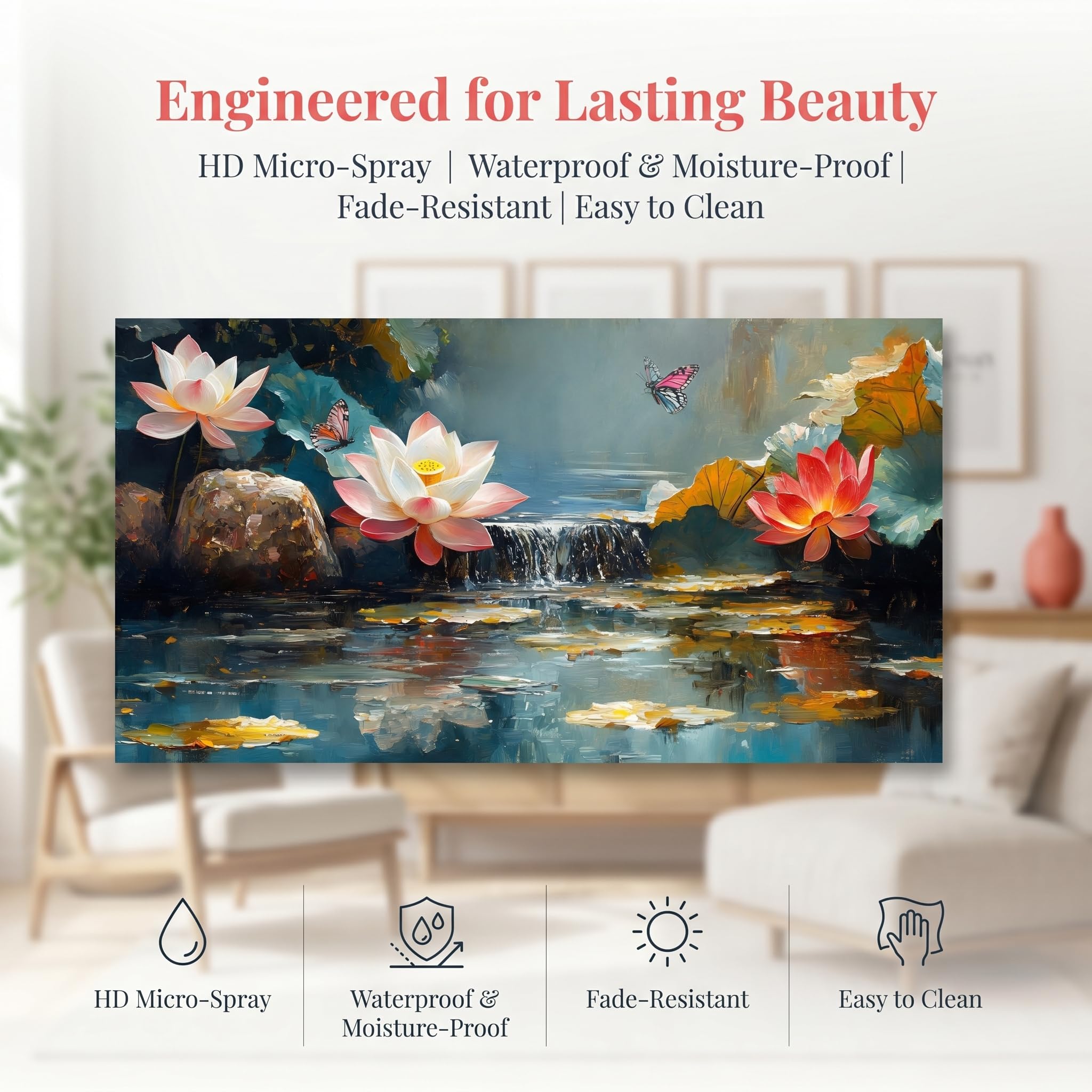 Amazon.com: Anolyfi Lotus Canvas Wall Art for Living Room, Zen