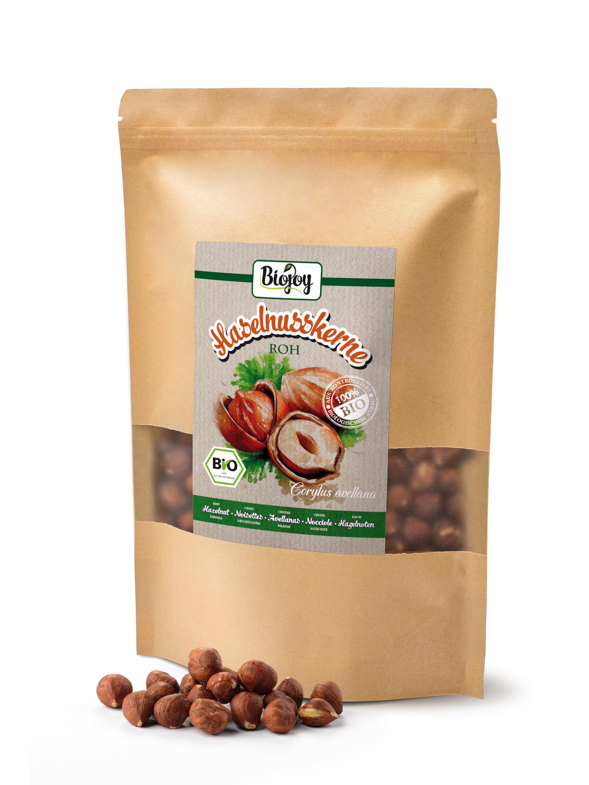 Biojoy Nocciole Sgusciate BIO (1 kg), crude e non salate