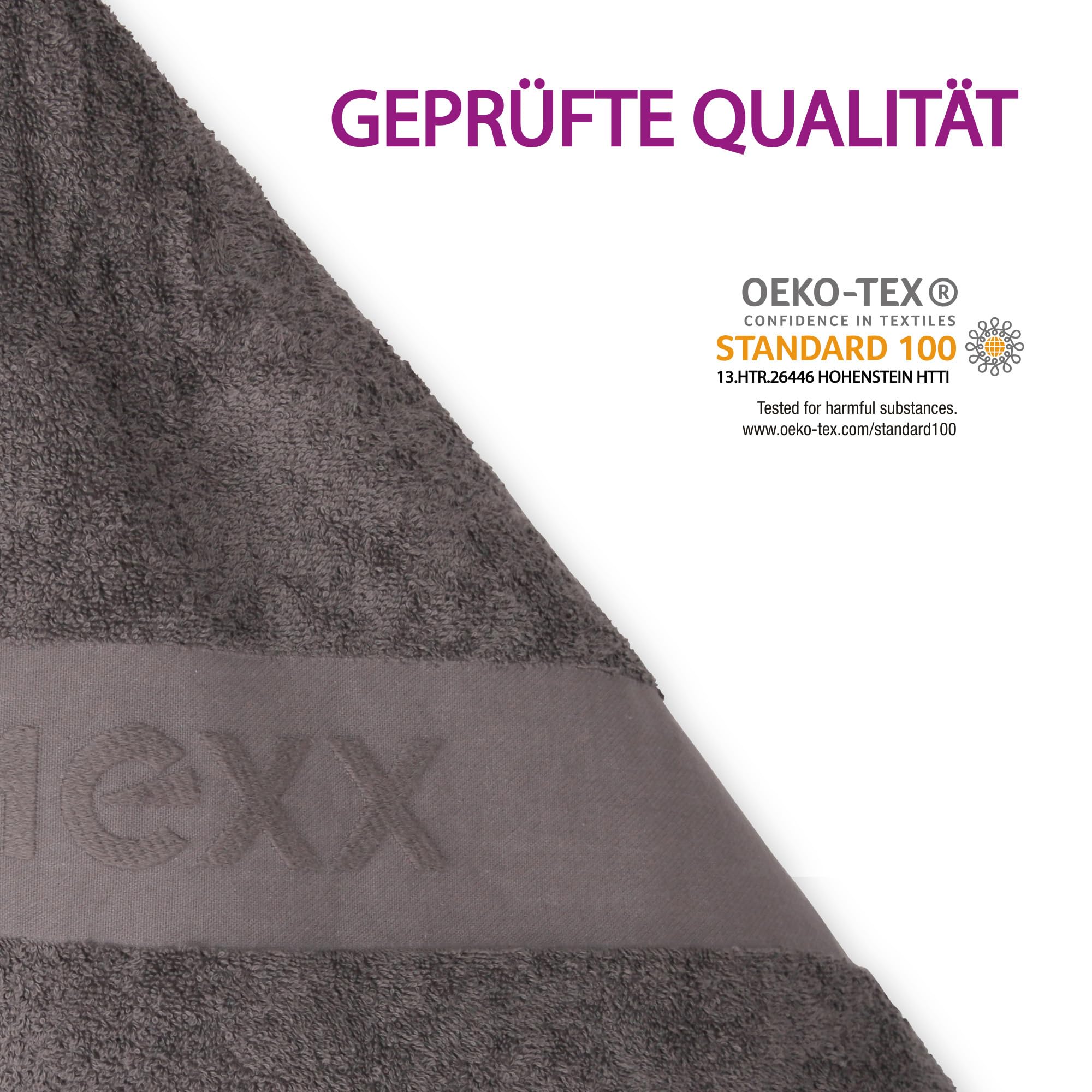 Bestlivings Mexx ręcznik do rąk (2 szt./antracyt) 50 x 100 cm, 100% bawełna – Öko-Tex, ręcznik do sauny, jakość premium, 450 g/m², super chłonny, szybkoschnący