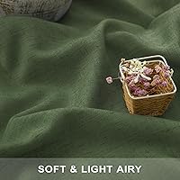 Vista 93 de Orange Linen Curtains 72 Inch Length for Living Room 2 Panels Set Back Tab Loop Pocket Semi Sheer Copper Brown Burnt Orange Curtains for Bedroom